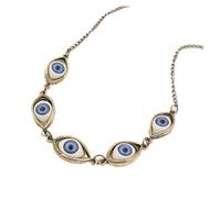 KJBDQQH Girocollo Punk Vintage Punk Necklaces Eyeball Connect Exaggeration Multiple Dense Evil Eyes Necklace per Uso Quotidiano(Bronze)
