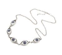 KJBDQQH Girocollo Punk Vintage Punk Necklaces Eyeball Connect Exaggeration Multiple Dense Evil Eyes Necklace per Uso Quotidiano(Silver)