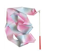 KJBDQQH Nastro Ginnastica Ritmica Nastro da Danza for Ginnastica Artistica, 2 m, con Bastone Rotante, Glitter Lampeggiante, for spettacoli Sportivi, palcoscenico(1Pc Pink Color)
