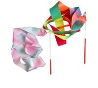 KJBDQQH Nastro Ginnastica Ritmica Nastro da Danza for Ginnastica Artistica, 2 m, con Bastone Rotante, Glitter Lampeggiante, for spettacoli Sportivi, palcoscenico(2Pcs Pink-Color)