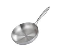 KJBDQQH Padella Antiaderente Padella in acciaio inossidabile, wok, pentola antiaderente for bistecche fritte, pentole da cucina non rivestite(26cm)