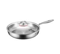 KJBDQQH Padella Antiaderente Padella in titanio puro, non rivestita e antiaderente, for friggere bistecche spesse(28Cm with cover)