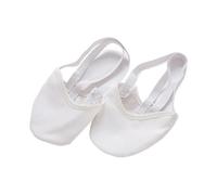 KJBDQQH Scarpette da Danza A Mezza Palma Scarpette da Ginnastica Ritmica, Calzini Morbidi A metà Polpaccio, Suola Elastica Protettiva Professionale for Ginnastica in Maglia(White,34-35)