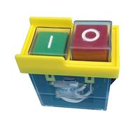KJD6 5E4 220 V interruttore a pulsante elettromagnetico impermeabile industriale interruttore a pulsante accensione e spegnimento per trapano sega fresatrice, confezione da 2, giallo