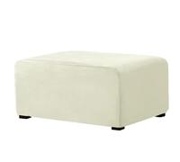 KJEKT Copri Pouf Quadrato Grande Fodera Ottomana Poggiapiedi Elasticizzato Coperture per sgabelli Protezioni per mobili Tessuto Jacquard con Elastico,Beige,M