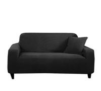 KJEKT Copridivano Super Elasticizzato Fodere Universali per Divani con Fondo Elastico, Cane Gatto Pets Friendly Lavabile Mobili Protector Fitted Divano Fodere Rimangono in Posizione,Nero,2 seaters