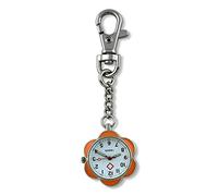 KJFB - Orologio da infermiera con spilla da taschino con design a clip, in acciaio inox, da appendere, da donna, da tasca (colore: argento guscio giallo)
