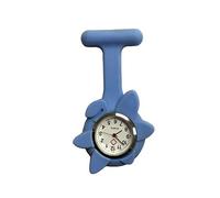 KJFB - Orologio da infermiera con spilla in silicone con spilla/clip che si illumina al buio, design di controllo delle infezioni, infermieri, medici, spilla medica, orologio da tasca (colore: blu)