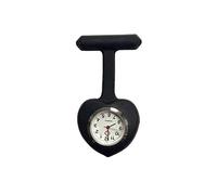 KJFB - Orologio da infermiera con spilla in silicone con spilla/clip che si illumina al buio, per il controllo delle infezioni, per infermieri, medici e sportivi (colore: Nero)