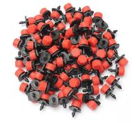 KJHBV 100 Pezzi Irrigatori a Goccia Regolabili per Irrigazione Micro Giardino, Flusso 1-70l/h, Plastico, 8 Fori, Connessione 1/4 Pollice, Rimuovibili e Lavabili