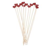 KJHBV 12pezzi Bastoncini per Diffusore di Fragranze a Forma di Cuore in Legno Rosso, Accessori per Profuma Aria e Decorazione Camera da Letto o Matrimonio