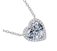 KJHBV 1pezzi Collana Donna con Pendente Cuore in Strass Elegante Decorazione Delicata per Clavicola Gioiello Raffinato e Luminoso per Ogni Occasione