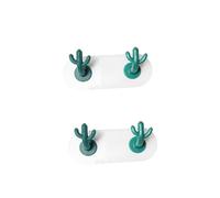 KJHBV 2 Pezzi Ganci Adesivi Forma Cactus in Abs Forte Adesione e Resistenza All'ingiallimento per Appendiabiti da Parete Pratici e Decorativi