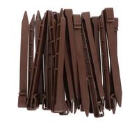 KJHBV 25 Pezzi Picchetti per Bordo Prato in Plastica Color Terra 24,5x2,5x2 Cm per Separazione Netta tra Prato e Sentieri, Facili da Installare a Mano per Manutenzione Giardino