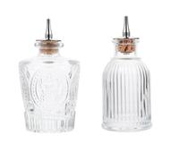 KJHBV 2pezzi Bottiglie Amaro in Vetro Stile Giapponese Retrò Tappo Fine per Essenza Amara e Acqua di Rose, Bottiglie Decorative per Cocktail e Uso Domestico