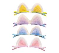 KJHBV 8pezzi Cat Ear Shape Hair Barrette Colore Multifunzione Giallo Blu Rosa per Feste Halloween Cosplay Fotografia Usi Quotidiani Design Carino e Leggero per Donne