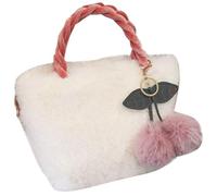 KJHBV Borsa a Mano Pelosa Felpato Design Ciliegia, Borsetta Elegante e Spaziosa, Borsa Spalla per Donna Giovane e Occasioni Informali