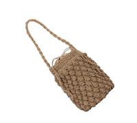 KJHBV Borsa da Spiaggia Intrecciata in Poliestere Design a Coulisse per Donna, Stile Casual e Protezione Sicurezza Oggetti, per Vacanze e Appuntamenti