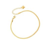KJHBV Cavigliera Donna in Acciaio Titanio Oro Catena Serpente Piatta Regolabile per Accessori Mare Spiaggia Stile Delicato e Fai da Te