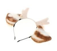 KJHBV Cerchietto Elastico Corna da Cervo Bianco, Accessorio Chioma Carino per Feste di Halloween e Spettacoli Scolastici