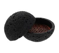 KJHBV Ciotola Creativa Nera in Cemento e Metallo Design a Meteorite, Versatile per Esposizione Culinaria e Vassoio per Dessert in Ambientazione Misteriosa