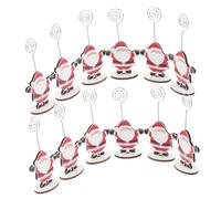 KJHBV Clip per Promemoria Natalizi da Tavolo in Legno e Metallo Design Babbo Natale Set 12 Pezzi Supporto per Foto e Blocchi Note per Feste di Natale e Soggiorno