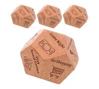 KJHBV Dadi delle Decisioni 12 Facce in Legno 4 Pezzi per Giochi di Relazione Design Creativo e Bilanciamento, Intrattenimento Portatile per Incontri e Colleghi