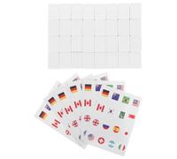 KJHBV Mahjong Bandiere 65 Pezzi in Plastica Carta per Intrattenimento | Bianco, Gioco Semplificato, Apprendimento Culturale, per Viaggio e Svago Informale