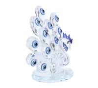 KJHBV Ornamento da Tavolo Raffinato e Trasparente in Cristallo Artificiale Pavone a Occhi Blu 1 Pezzo Decorazione per Carnevale e Atmosfera Festiva Domestica
