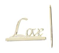 KJHBV Penna da Matrimonio Design Lettere D'amore in Metallo Argento Unica e Chic, per Firmare Libri degli Ospiti a Feste e Ufficio