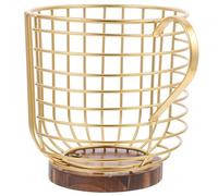 KJHBV Porta Capsule da Caffè e Organizer per Snack in Ferro e Legno Design Oro, Porta Dolci e Cioccolatini per Banco Sala Pausa e Bar