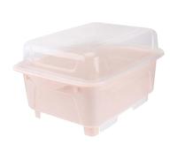 KJHBV Scatola Scolapiatti Coperchio Trasparente per Bacchette in Rosa, Organizer per Cucina Domestica che Mantiene Asciutti gli Utensili