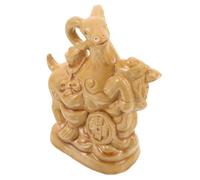 KJHBV Scultura in Terracotta Tradizionale a Forma di Pecora, Decorazione Artistica con Smalto Lucido, Emblema di Ricchezza e Prosperità per Arredamento Tavolo Capodanno