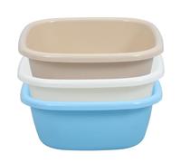 KJHBV Set 3 Bacinelle Quadrate in Pp per Lavare Piatti e Piedi, Capacità Grande e Resistente, Contenitore da Cucina Multiuso, Dimensioni 33x33x13 Cm