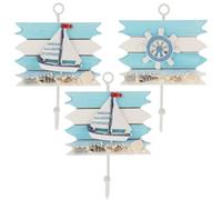 KJHBV Set 3 Pezzi Attaccapanni da Parete in Ferro Stile Costiero, Ganci Creativi per Appendere Cappotti e Chiavi, Decorazione Casa Tema Mare, per Soggiorno e Camera Stile Stili multipli