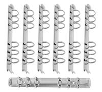 KJHBV Set 7 Pezzi Meccanismo a 6 Anelli per Quaderno A6 in Metallo Argento, Resistente e Flessibile, Accessori Fai da Te per Ufficio e Scuola