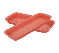 KJHBV Sottovasi e Previene la Caduta del Terreno 2 Pezzi per Rettangolari Piante in Plastica Rossa Resistente, Antirottura per Decorazioni Casa e Giardinaggio
