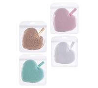 KJHBV Spugnetta Struccante Set 4 Pezzi a Forma di Cuore per Pulizia Viso Esfoliante e Rimuove Olio in Eccesso, Morbida e Riutilizzabile per Casa e Camping