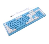 KJHBV Tastiera da Gioco USB 26 Tasti senza Conflitto Blu e Bianca