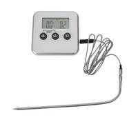 KJHBV Termometro da Barbecue Sonda per Carne, Timer e Allarme, Multifunzione in Abs Bianco Supporto e Foro per Appendere, per Grigliate e Cucina