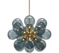 KJHFD 18 luci grappolo Latte in Vetro Bolle Moderno Grigio Blu soffitto a Sospensione Lampada lampadario Oro di Mezzo secolo Grande per Sala Pranzo Cucina Camera da Letto Soggiorno