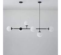 KJHFD 6 Leggero Moderno lampadario Sfere di Vetro del Nord Europeo Soggiorno Decorazione Arte per Sala da Pranzo Lampada a Sospensione Nera (Colore: Black Body White)