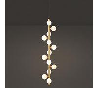 KJHFD Adjustable Height Chandelier with Clear Glass Globe, Vintage Mid-Century Style for Dining And Living Room (Size: Black, 9-Light)