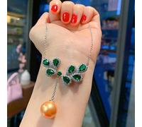 KJHFD Collana a Ciondolo Rubino da 14 mm Perle per Donne Gioielli