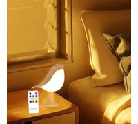 KJHFD Comodino in Legno Uccello Torcia Dimmabile Lampada da Tavolo Telecomando USB Wireless Controllo Tocco Ricaricabile con Luce Notturna di aromaterapia