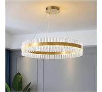 KJHFD Cristallino Moderno Soggiorno da Letto LED Il ristoro Illuminazione cristallina Rotonda, del lampadario a soffitto Lampada Decorativa per la casa, tricromatica Dorata