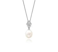 KJHFD Elegante Corona Vera Naturale Perle d'Acqua Dolce Collana gioielleria Festa di Matrimonio collane a Ciondolo per Donne