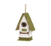 KJHFD Giardino con Tetto Verde Legno da 10,75 Pollici, Dipinta a Mano, casetta per Uccelli in difficoltà sospesa