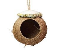 KJHFD Giardino Esterno Cortile Nido Casetta in Guscio di Cocco Naturale, Gabbia per Uccelli Calda e Confortevole (Colore Style2, Dimensioni : Small)