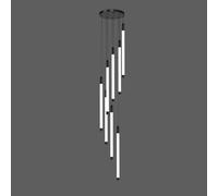 KJHFD Grande d'ingresso in Oro Scale Foyer soffitti Alti Tubo Sospensione Black Farmhouse lampadario lineare a LED Moderno per Soggiorno Sala da Pranzo